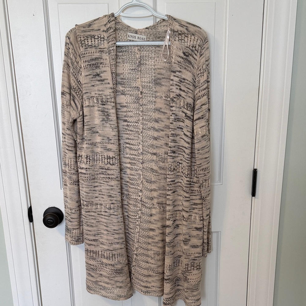 Knox Rose Taupe Textured Cardigan